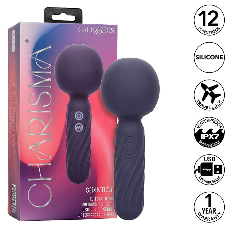 CALEXOTICS - CHARISMA SEDUCTION 12-FUNCTION MASSAGER 17.75 CM X 6.25 CM PURPLE