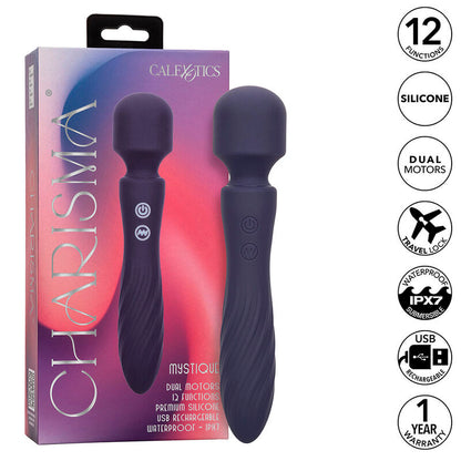 CALEXOTICS - CHARISMA MYSTIQUE DUAL MOTOR MASSAGER 12 FUNCTIONS 20.5 CM X 4.5 CM PURPLE