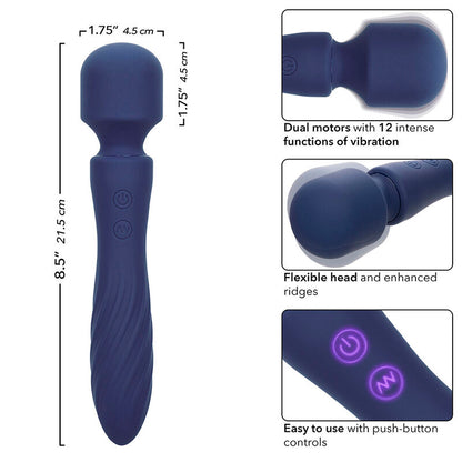 CALEXOTICS - CHARISMA MYSTIQUE DUAL MOTOR MASSAGER 12 FUNCTIONS 20.5 CM X 4.5 CM PURPLE