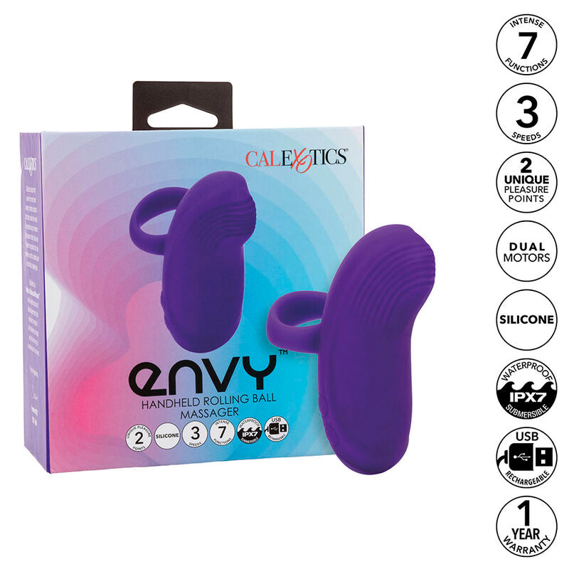 CALEXOTICS - ENVY HANDHELD ROLLING BALL MASSAGER 7 VIBRATIONS PURPLE - 9