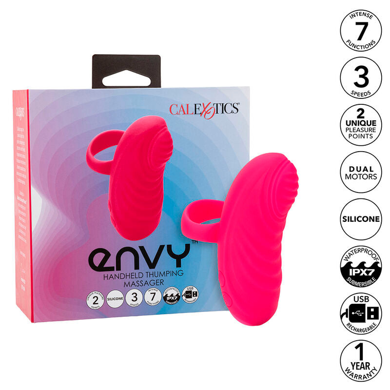 CALEXOTICS - ENVY HANDHELD ROLLING BALL MASSAGER 7 VIBRATIONS PINK - 9