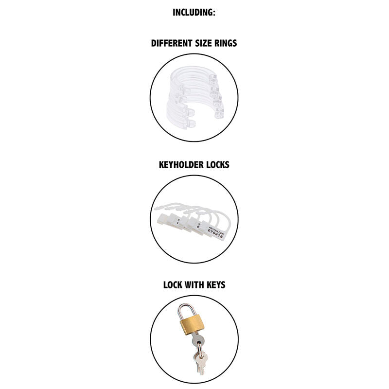 HIDDEN DESIRE - EXTREME TRANSPARENT ADJUSTABLE ACRYLIC CHASTITY COCK CAGE