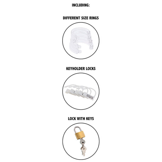 HIDDEN DESIRE - EXTREME TRANSPARENT ADJUSTABLE ACRYLIC CHASTITY COCK CAGE