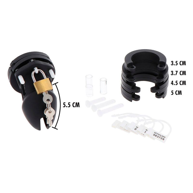 HIDDEN DESIRE - EXTREME CHASTITY COCK CAGE SILICONE SIZE S BLACK - 3