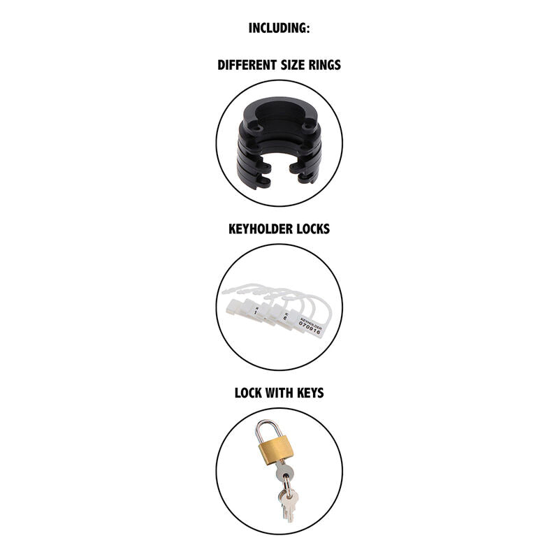 HIDDEN DESIRE - EXTREME CHASTITY COCK CAGE SILICONE SIZE L BLACK - 4