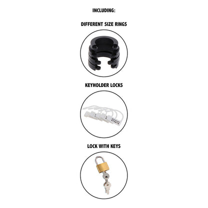 HIDDEN DESIRE - EXTREME CHASTITY COCK CAGE SILICONE SIZE L BLACK - 4