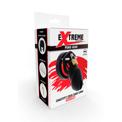 HIDDEN DESIRE - EXTREME CHASTITY COCK CAGE SILICONE SIZE L BLACK - 3