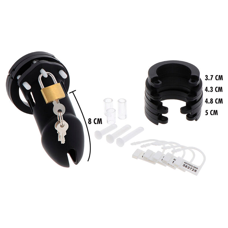 HIDDEN DESIRE - EXTREME CHASTITY COCK CAGE SILICONE SIZE L BLACK - 2