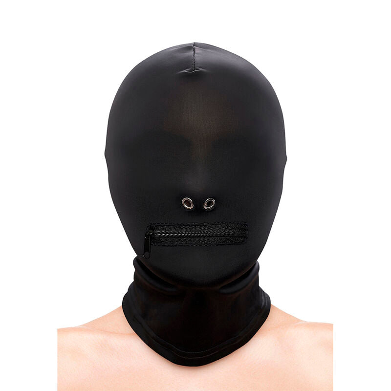 NS NOVELTIES - FETISH & FASHION CLOSED ZIPPERED MOUTH HOOD NYLON BLACK - 3