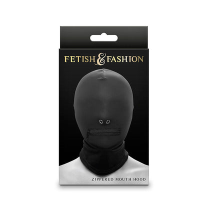 NS NOVELTIES - FETISH & FASHION CLOSED ZIPPERED MOUTH HOOD NYLON BLACK - 1