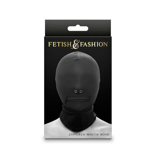 NS NOVELTIES - FETISH & FASHION CLOSED ZIPPERED MOUTH HOOD NYLON BLACK - 1
