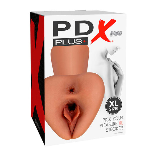 PDX PLUS - PICK YOUR PLEASURE XL REALISTIC STROKER BROWN - 1