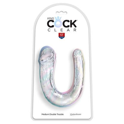 KING COCK - DOUBLE TROUBLE DOUBLE DILDO 33 CM TRANSPARENT