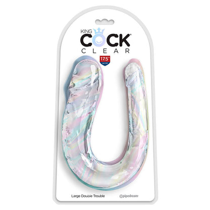 KING COCK - DOUBLE TROUBLE DOUBLE TROUBLE 44 CM TRANSPARENT