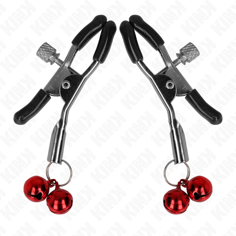 KINK - RED DOUBLE BELL NIPPLE CLAMP 6 CM