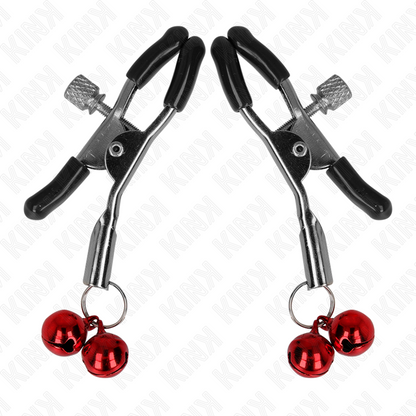 KINK - RED DOUBLE BELL NIPPLE CLAMP 6 CM