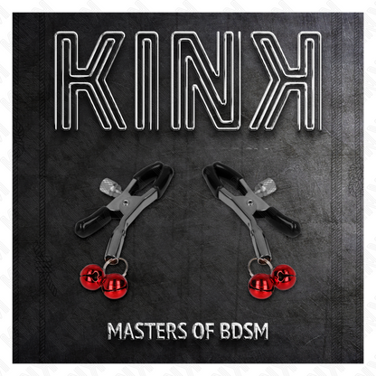 KINK - RED DOUBLE BELL NIPPLE CLAMP 6 CM