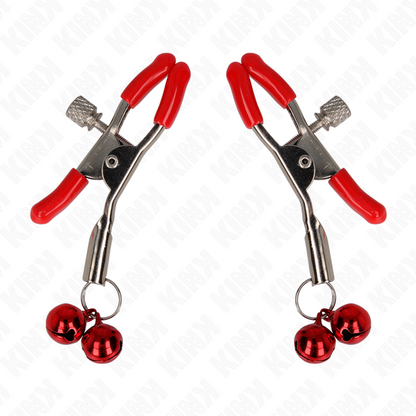 KINK - RED DOUBLE BELL NIPPLE CLAMP RED 6 CM - 4