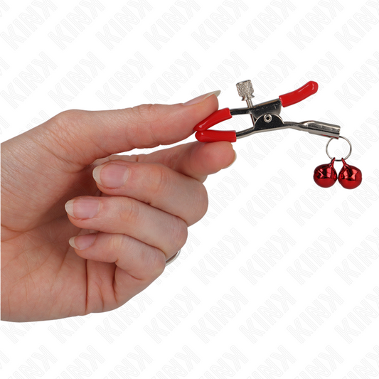 KINK - RED DOUBLE BELL NIPPLE CLAMP RED 6 CM - 1