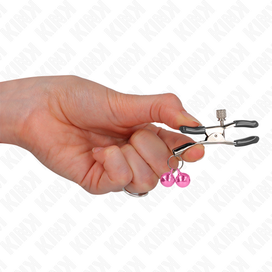 KINK - PINK DOUBLE BELL NIPPLE CLAMP 6CM