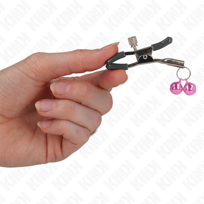 KINK - PINK DOUBLE BELL NIPPLE CLAMP 6CM
