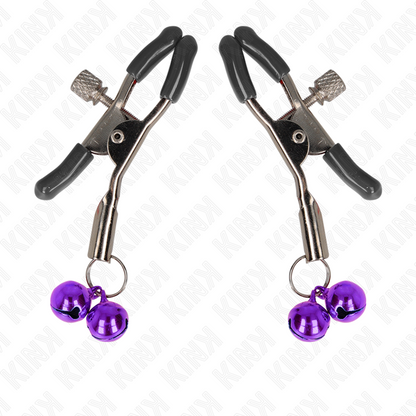 KINK - DOUBLE BELL NIPPLE CLAMP PURPLE 6 CM - 4