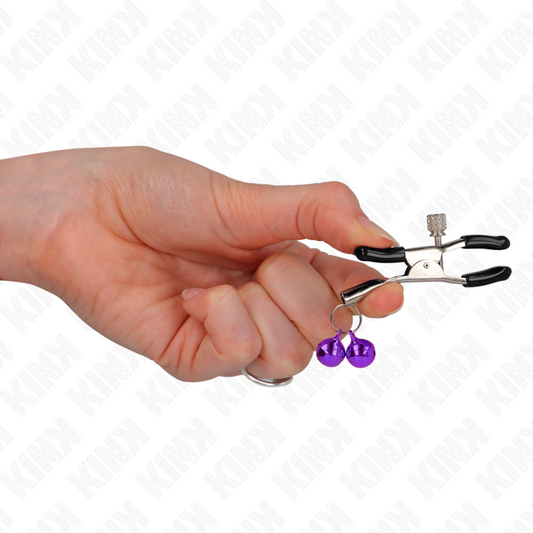 KINK - DOUBLE BELL NIPPLE CLAMP PURPLE 6 CM - 1