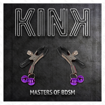KINK - DOUBLE BELL NIPPLE CLAMP PURPLE 6 CM - 2