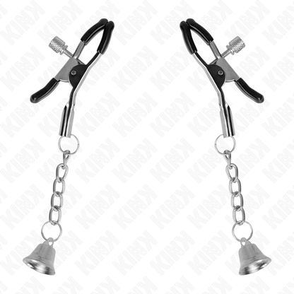 KINK - SILVER BELL PENDANT NIPPLE CLAMPS 6 CM