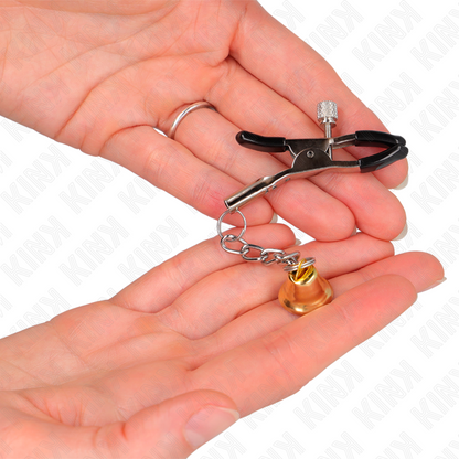 KINK - GOLD BELL PENDANT NIPPLE CLAMPS 6 CM - 2