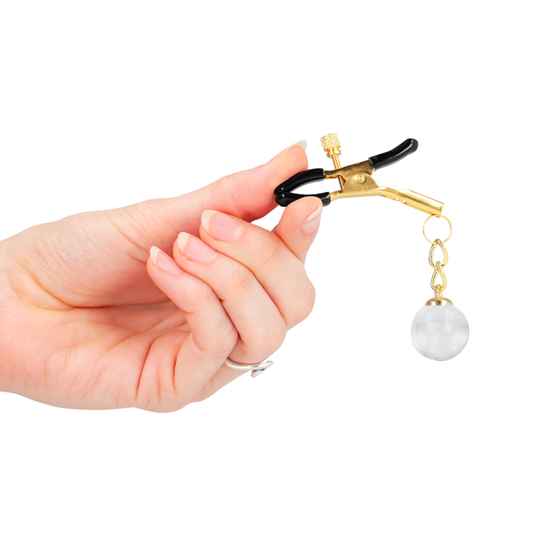 KINK - GLASS BEAD NIPPLE CLAMPS GOLD 6CM