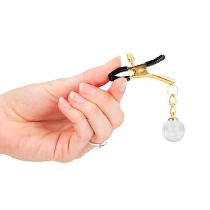 KINK - GLASS BEAD NIPPLE CLAMPS GOLD 6 CM - 1