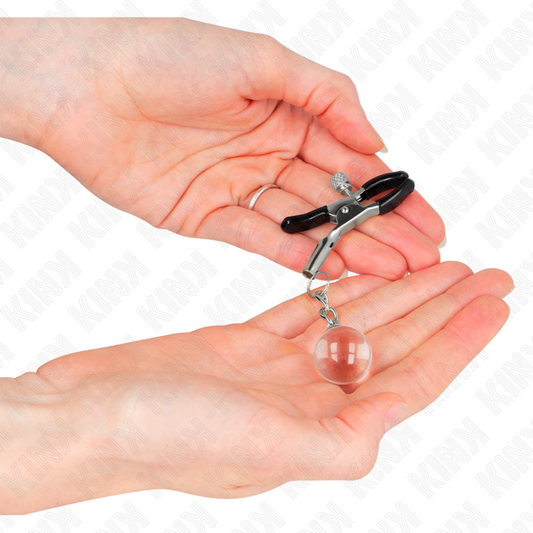 KINK - GLASS BEAD NIPPLE CLAMPS SILVER 6 CM - 1
