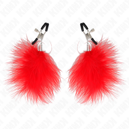 KINK - RED FEATHER NIPPLE CLAMPS 7 CM