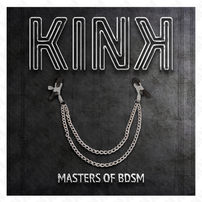 KINK - NIPPLE CLAMPS WITH 2 THICK SILVER CHAINS 20/23 CM