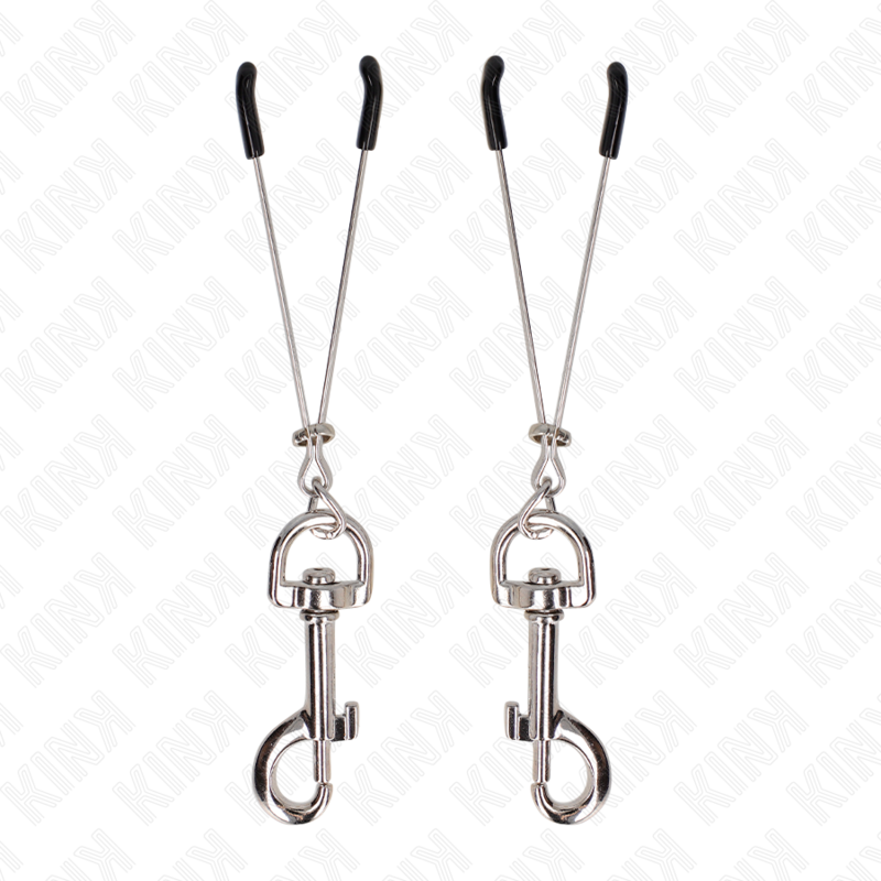 KINK - SILVER THIN HOOK NIPPLE CLAMPS 7 CM