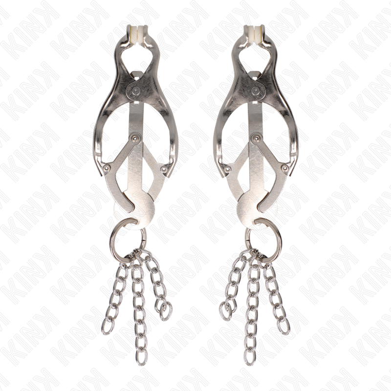 KINK - JAPANESE CLOVER NIPPLE CLAMPS WITH LITTLE CHAINS SILVER - 5