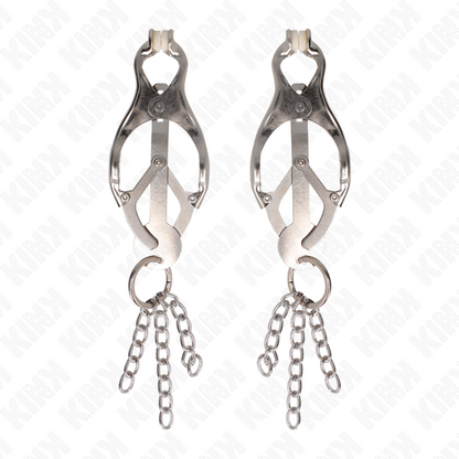KINK - JAPANESE CLOVER NIPPLE CLAMPS WITH LITTLE CHAINS SILVER - 5