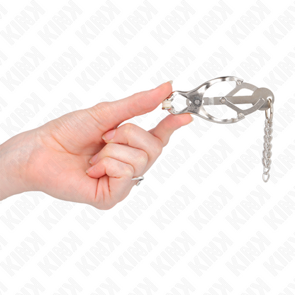 KINK - JAPANESE CLOVER NIPPLE CLAMPS WITH LITTLE CHAINS SILVER - 3