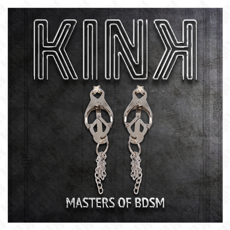 KINK - JAPANESE CLOVER NIPPLE CLAMPS WITH LITTLE CHAINS SILVER - 4