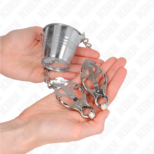 KINK - NIPPLE CLAMPS WITH A BUCKET SILVER - 1