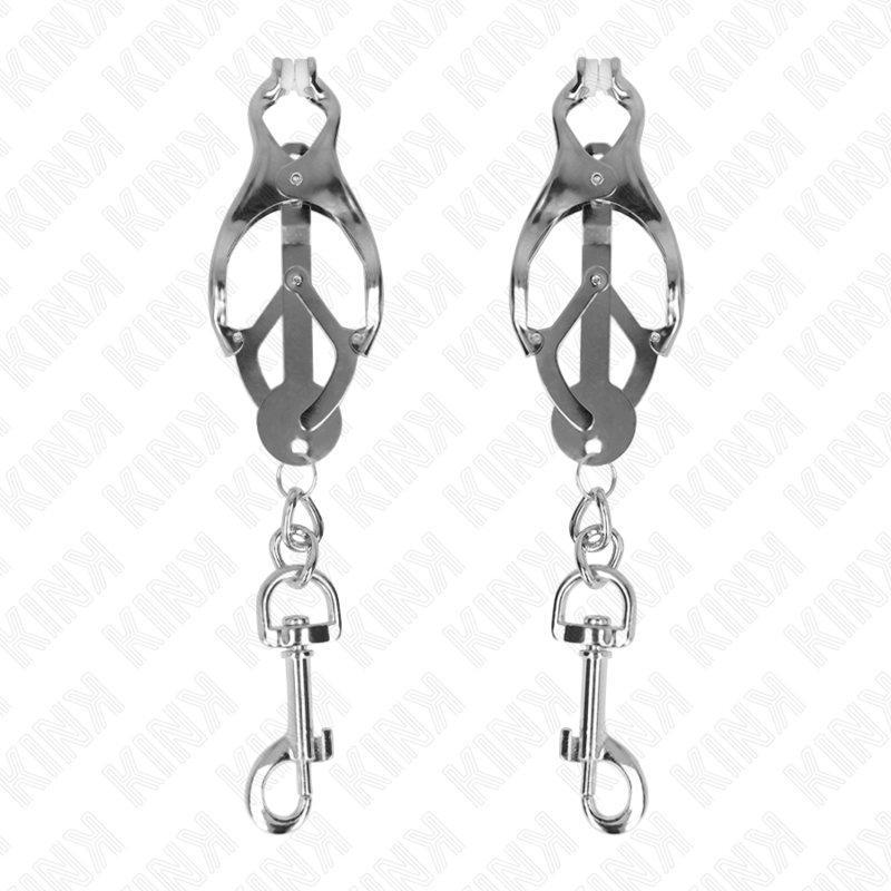 KINK - JAPANESE CLOVER NIPPLE CLAMPS WITH HOOKS SILVER - 4