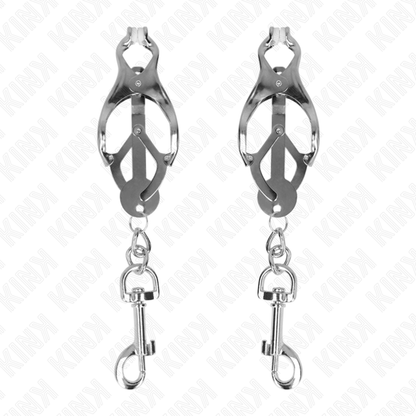 KINK - JAPANESE CLOVER NIPPLE CLAMPS WITH HOOKS SILVER - 4