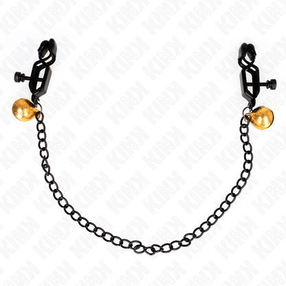KINK - SILVER 30CM FLAT CHAIN ​​AND BELL NIPPLE CLAMPS