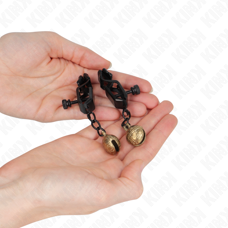 KINK - BELL JAW STYLE NIPPLE CLAMPS BLACK 7 CM - 2