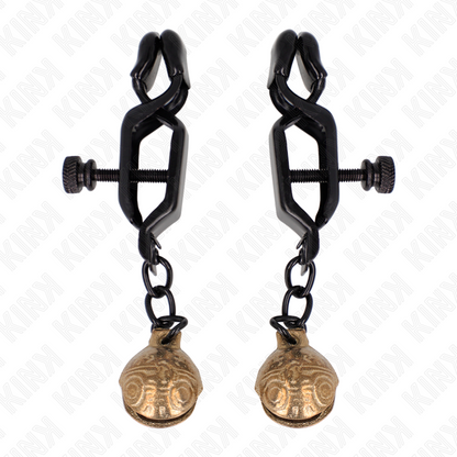 KINK - BELL JAW STYLE NIPPLE CLAMPS BLACK 7 CM - 3