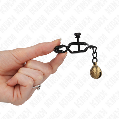 KINK - BLACK BELL JAW STYLE NIPPLE CLAMPS 7 CM