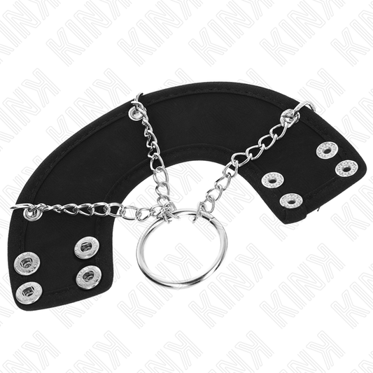 KINK - ANELLO PER PENE CATENA 4 CM METALLO 7 CM CON CINTURA IN PELLE