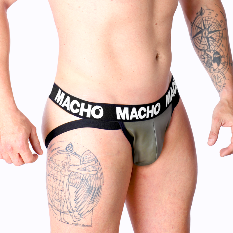 MACHO - MX27GR LEATHER JOCK GREY BEIGE XL
