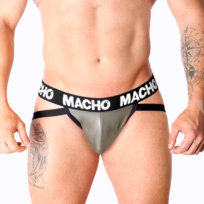 MACHO - MX27GR LEATHER JOCK GRAY BEIGE XL - S - 6